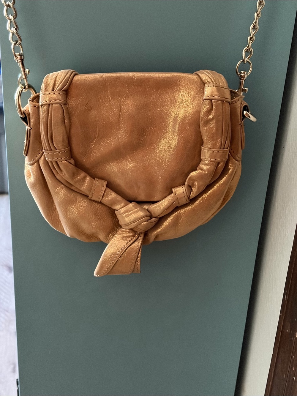 Corso Como soft, gold, Italian leather Crossbody bag stunning